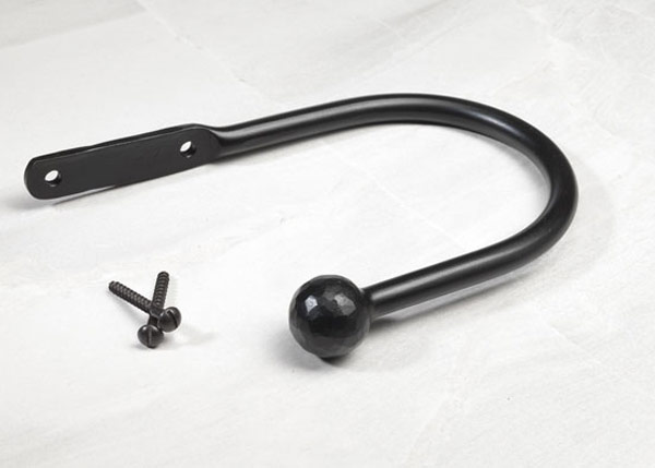 Curtain hold back with cannonball finial - Matt Black