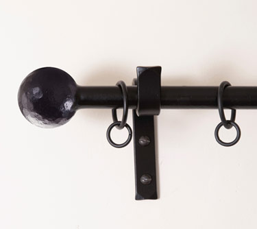 Straight wrought iron curtain poles