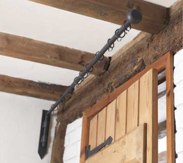 Door curtain poles