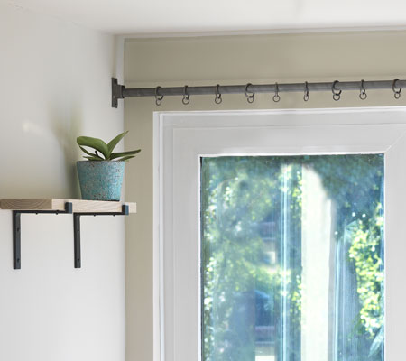 wrought iron recess curtain poles